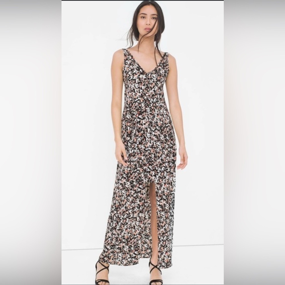 White House Black Market Black Sleeveless V-Neck Sundress